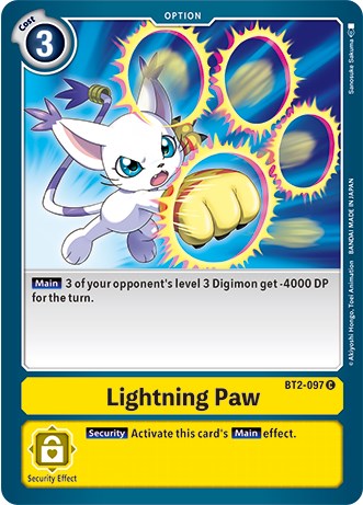 Lightning Paw [BT2-097] (Revision Pack 2021) [Release Special Booster Promos] | Anubis Games and Hobby