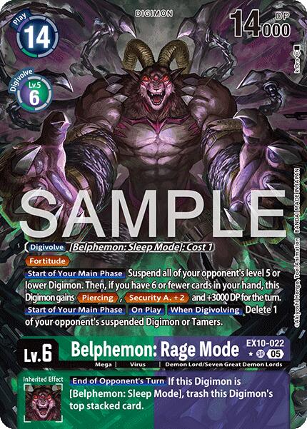 Belphemon: Rage Mode [EX10-022] (Alternate Art) [Sinister Order] | Anubis Games and Hobby