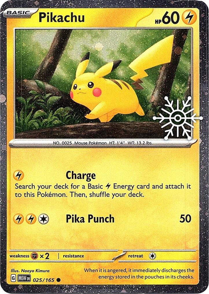 Pikachu (025/165) (Holoiday Calendar) [Miscellaneous Cards] | Anubis Games and Hobby