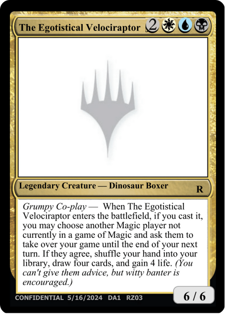 The Egotistical Velociraptor [Mystery Booster 2 Playtest Cards] | Anubis Games and Hobby