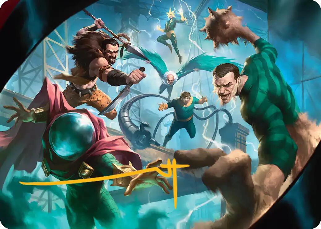 Behold the Sinister Six! Art Card (7/54) (Gold-Stamped Signature) [Marvel's Spider-Man Art Series] | Anubis Games and Hobby
