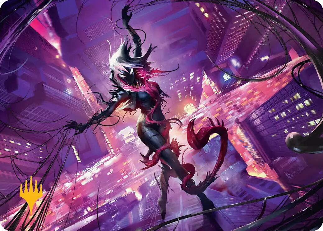 Gwenom, Remorseless Art Card (Gold-Stamped Planeswalker Symbol) [Marvel's Spider-Man Art Series] | Anubis Games and Hobby