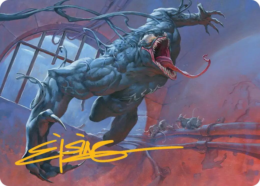 Venom, Evil Unleashed Art Card (Gold-Stamped Signature) [Marvel's Spider-Man Art Series] | Anubis Games and Hobby