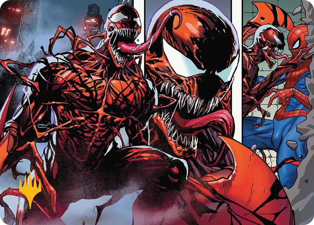 Carnage, Crimson Chaos Art Card (Gold-Stamped Planeswalker Symbol) [Marvel's Spider-Man Art Series] | Anubis Games and Hobby