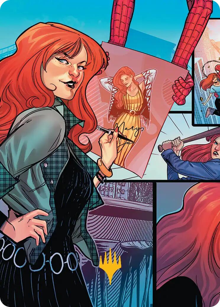 Mary Jane Watson Art Card (Gold-Stamped Planeswalker Symbol) [Marvel's Spider-Man Art Series] | Anubis Games and Hobby