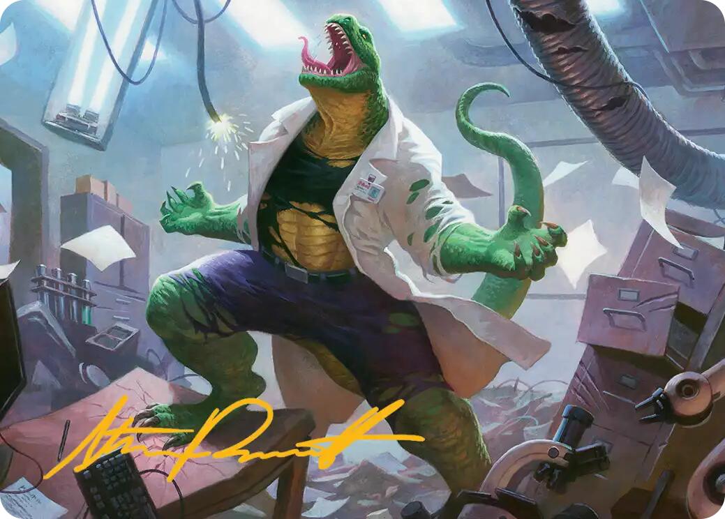 Lizard, Connors's Curse Art Card (Gold-Stamped Signature) [Marvel's Spider-Man Art Series] | Anubis Games and Hobby