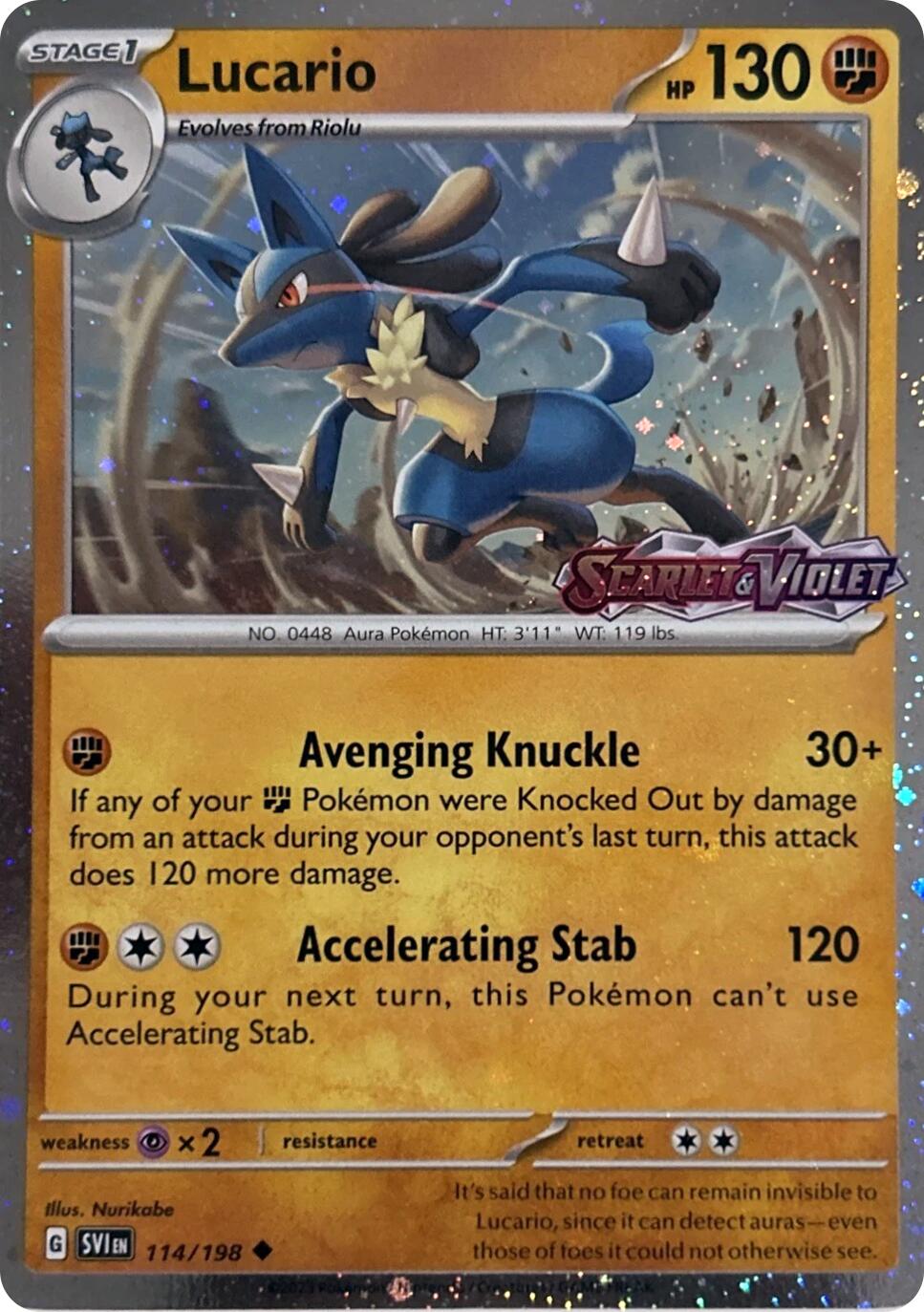 Lucario (114/198) (Scarely & Violet Stamp) [Miscellaneous Cards] | Anubis Games and Hobby