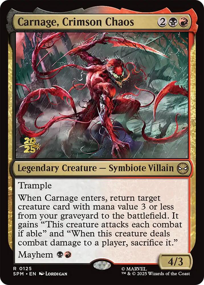 Carnage, Crimson Chaos [Marvel's Spider-Man Prerelease Promos] | Anubis Games and Hobby