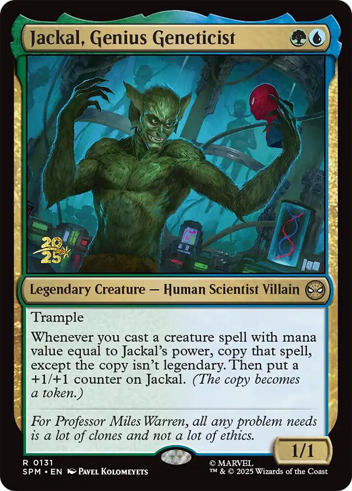 Jackal, Genius Geneticist [Marvel's Spider-Man Prerelease Promos] | Anubis Games and Hobby