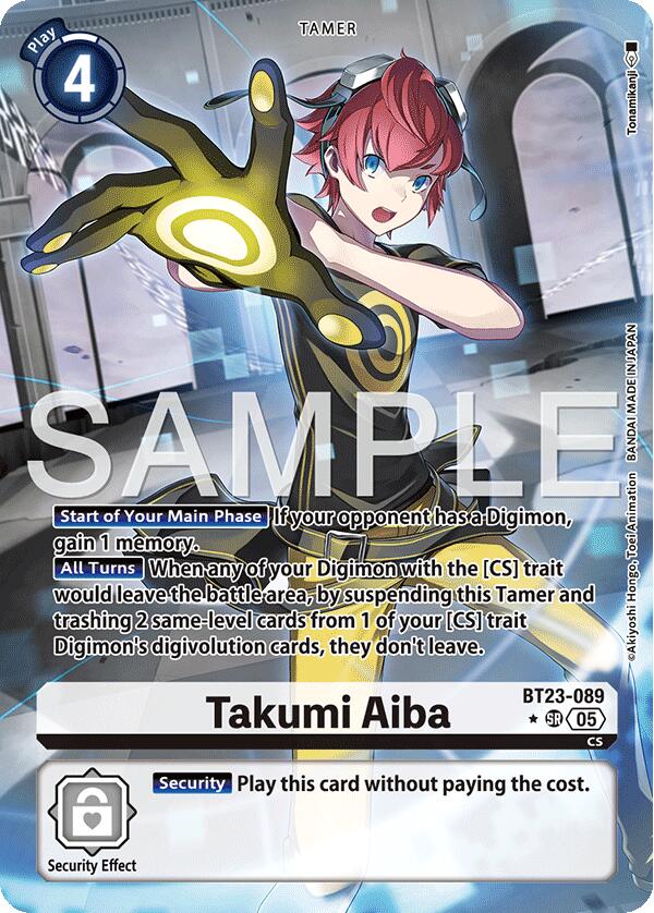 Takumi Aiba [BT23-089] (Alternate Art) [Hackers' Slumber] | Anubis Games and Hobby