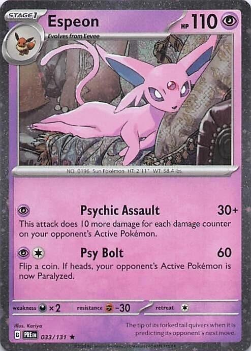 Espeon (033/131) (Cosmos Holo) [Miscellaneous Cards] | Anubis Games and Hobby