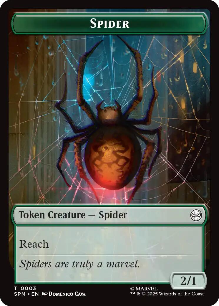 Spider // Treasure Double-Sided Token [Marvel's Spider-Man Tokens] | Anubis Games and Hobby
