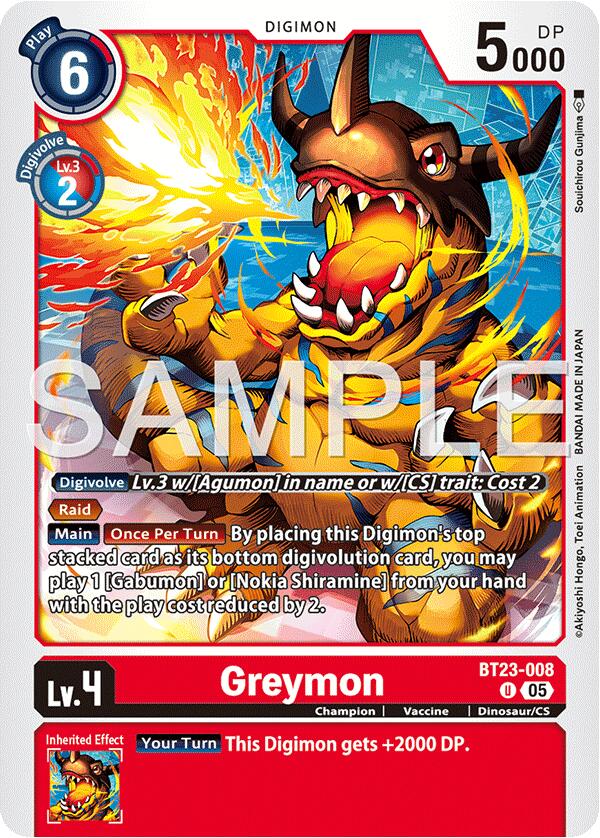 Greymon [BT23-008] [Hackers' Slumber] | Anubis Games and Hobby