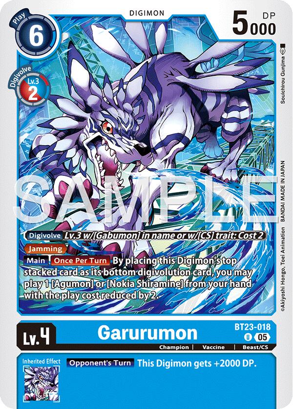 Garurumon [BT23-018] [Hackers' Slumber] | Anubis Games and Hobby