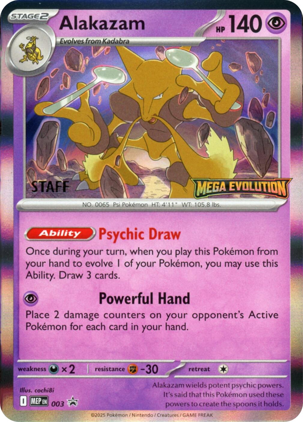 Alakazam (003) (Staff) [Mega Evolution Promo] | Anubis Games and Hobby