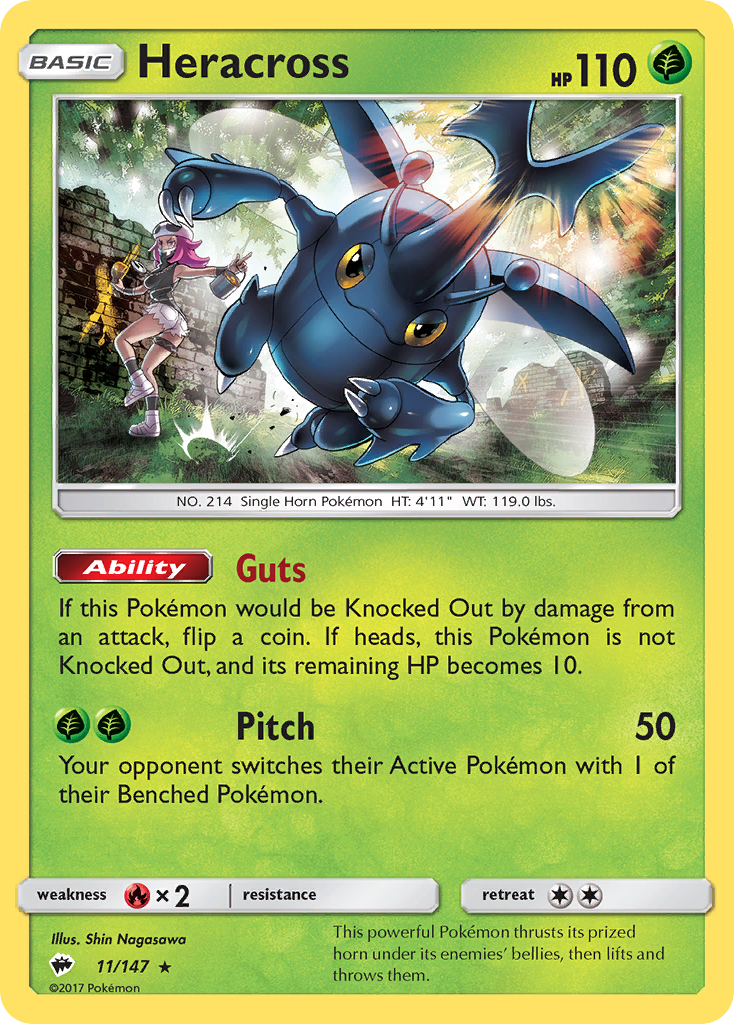 Heracross (11/147) [Sun & Moon: Burning Shadows] | Anubis Games and Hobby