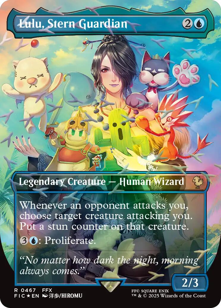 Lulu, Stern Guardian (Borderless) (Chocobo Track Foil) [FINAL FANTASY Commander] | Anubis Games and Hobby