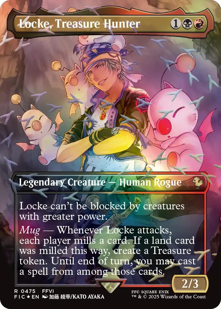 Locke, Treasure Hunter (Borderless) (Chocobo Track Foil) [FINAL FANTASY Commander] | Anubis Games and Hobby