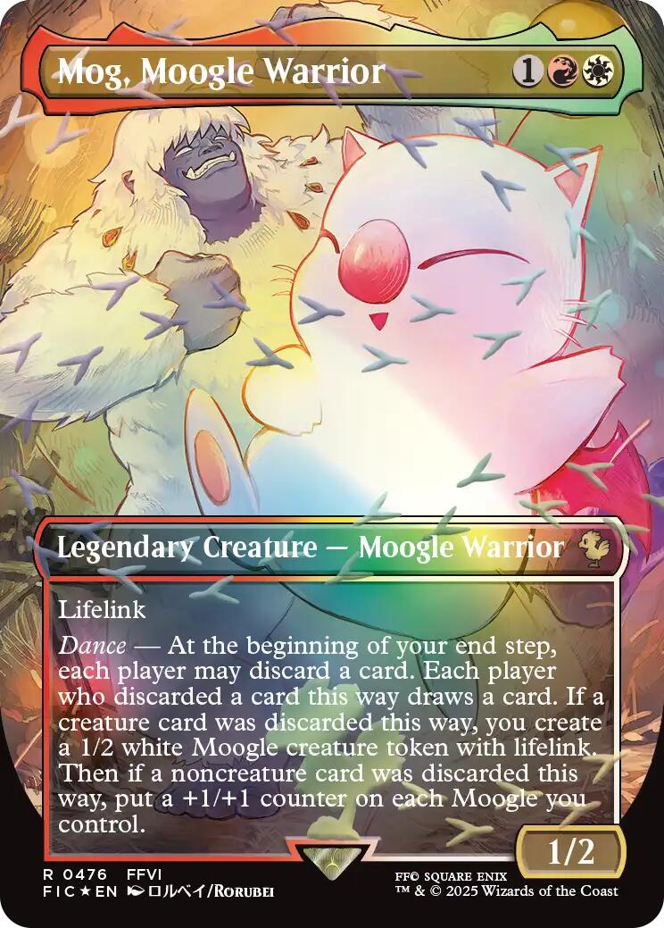 Mog, Moogle Warrior (Borderless) (Chocobo Track Foil) [FINAL FANTASY Commander] | Anubis Games and Hobby