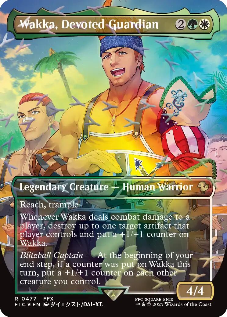 Wakka, Devoted Guardian (Borderless) (Chocobo Track Foil) [FINAL FANTASY Commander] | Anubis Games and Hobby