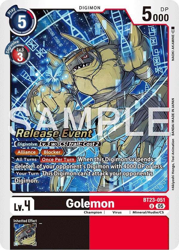 Golemon [BT23-051] [Hackers' Slumber Release Event Cards] | Anubis Games and Hobby