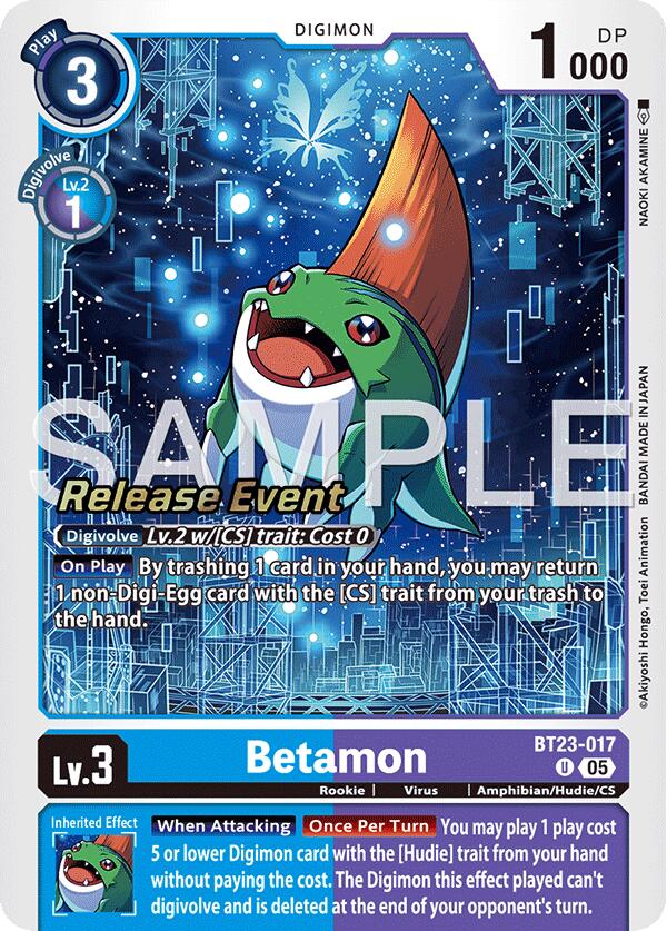 Betamon [BT23-017] [Hackers' Slumber Release Event Cards] | Anubis Games and Hobby