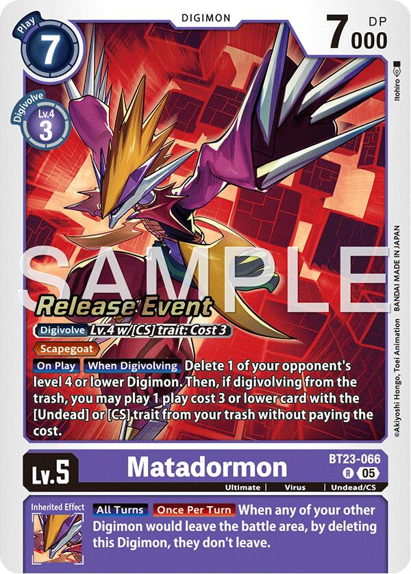 Matadormon [BT23-066] [Hackers' Slumber Release Event Cards] | Anubis Games and Hobby