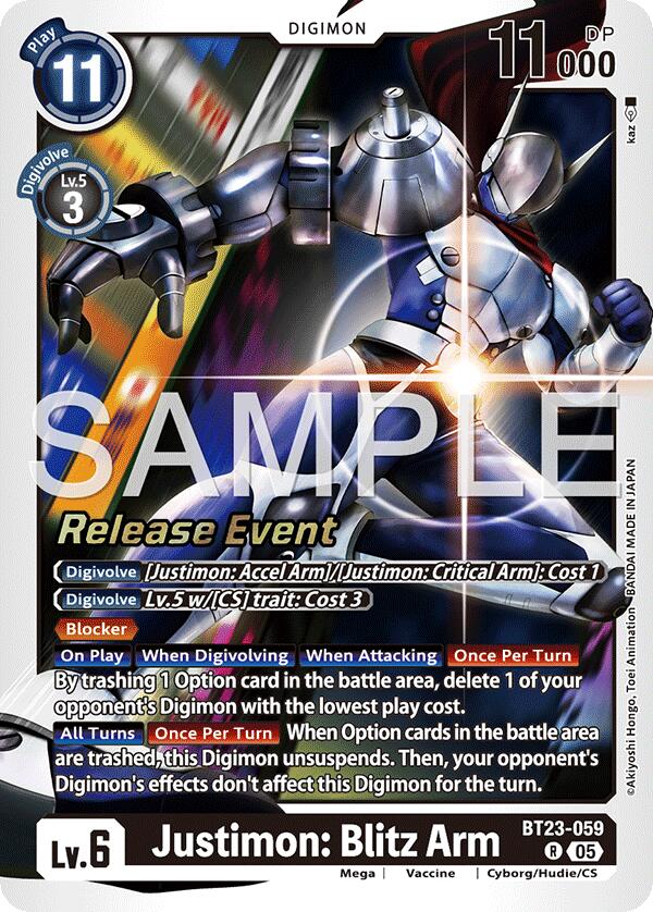 Justimon: Blitz Arm [BT23-059] [Hackers' Slumber Release Event Cards] | Anubis Games and Hobby