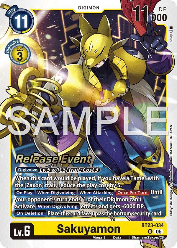 Sakuyamon [BT23-034] [Hackers' Slumber Release Event Cards] | Anubis Games and Hobby