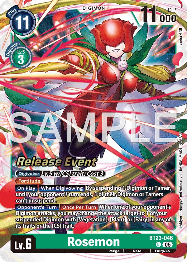 Rosemon [BT23-046] [Hackers' Slumber Release Event Cards] | Anubis Games and Hobby