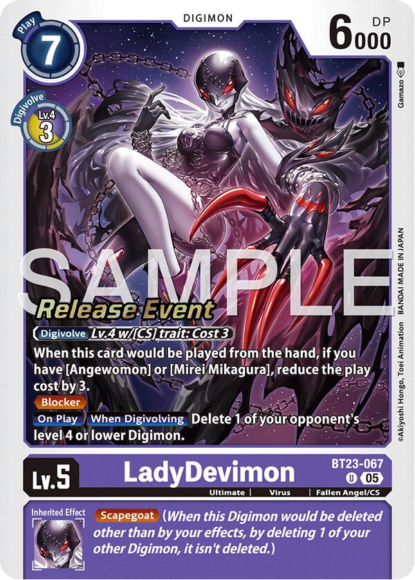 LadyDevimon [BT23-067] [Hackers' Slumber Release Event Cards] | Anubis Games and Hobby