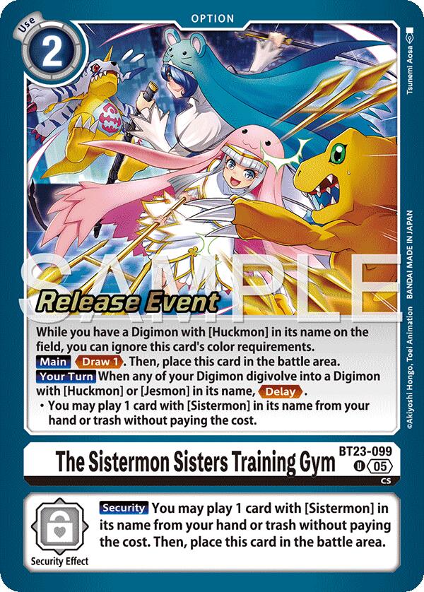 The Sistermon Sisters Training Gym [BT23-099] [Hackers' Slumber Release Event Cards] | Anubis Games and Hobby