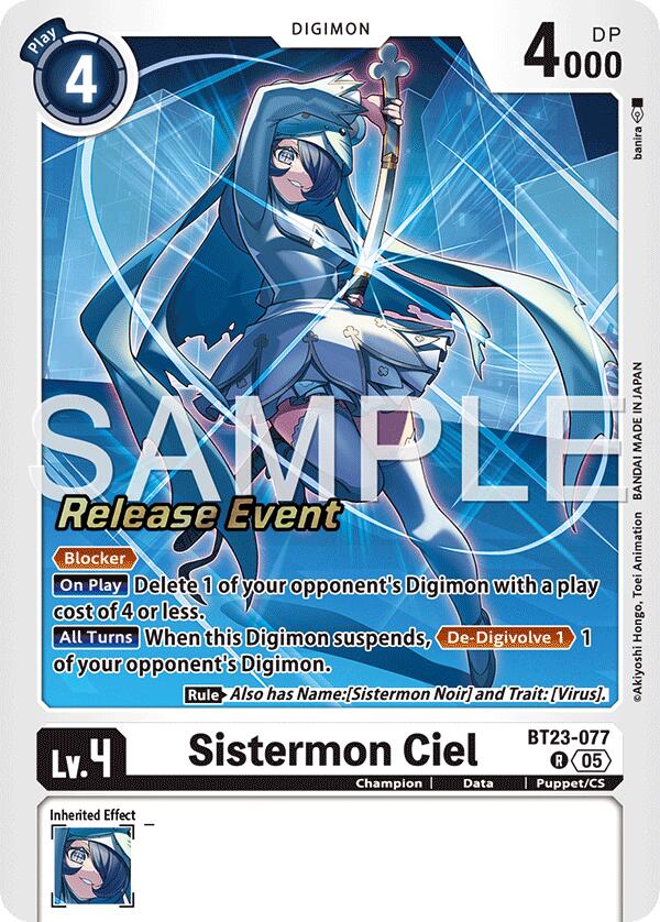 Sistermon Ciel [BT23-077] [Hackers' Slumber Release Event Cards] | Anubis Games and Hobby