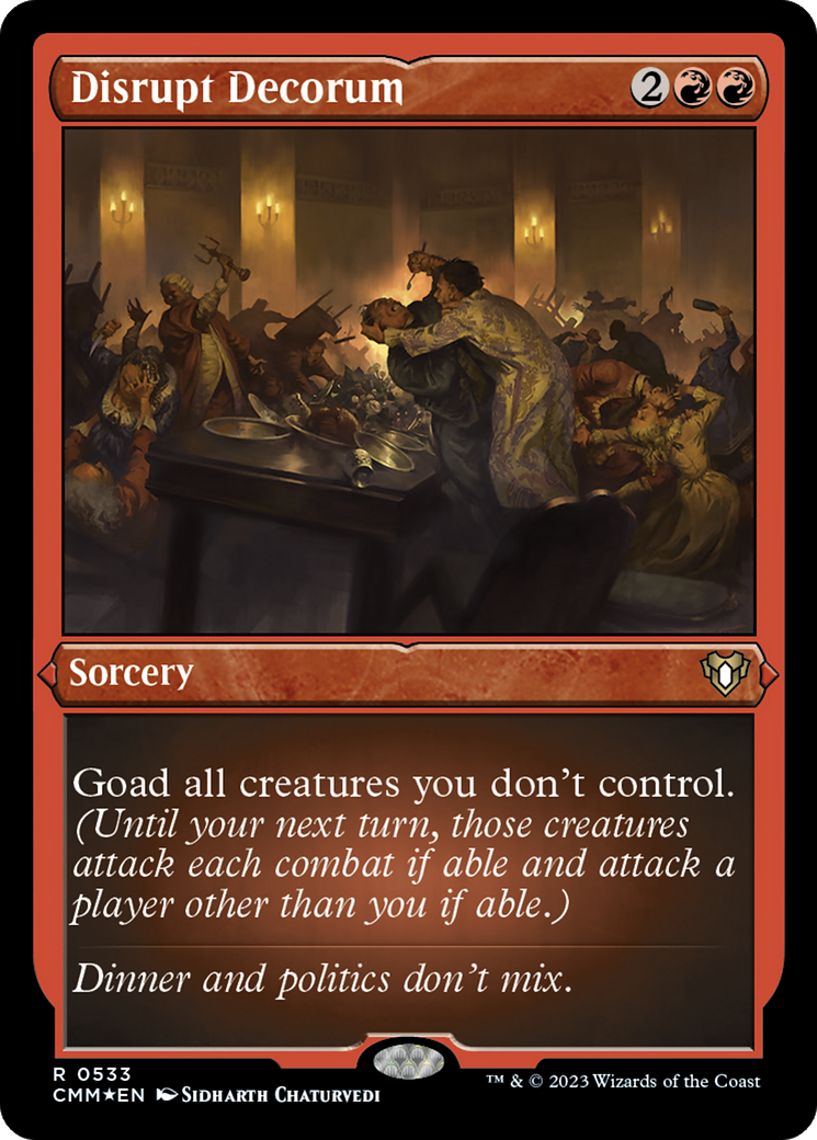 Disrupt Decorum (Foil Etched) [Commander Masters] | Anubis Games and Hobby