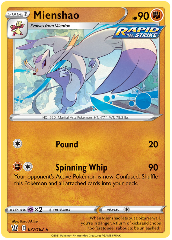 Mienshao (077/163) [Sword & Shield: Battle Styles] | Anubis Games and Hobby