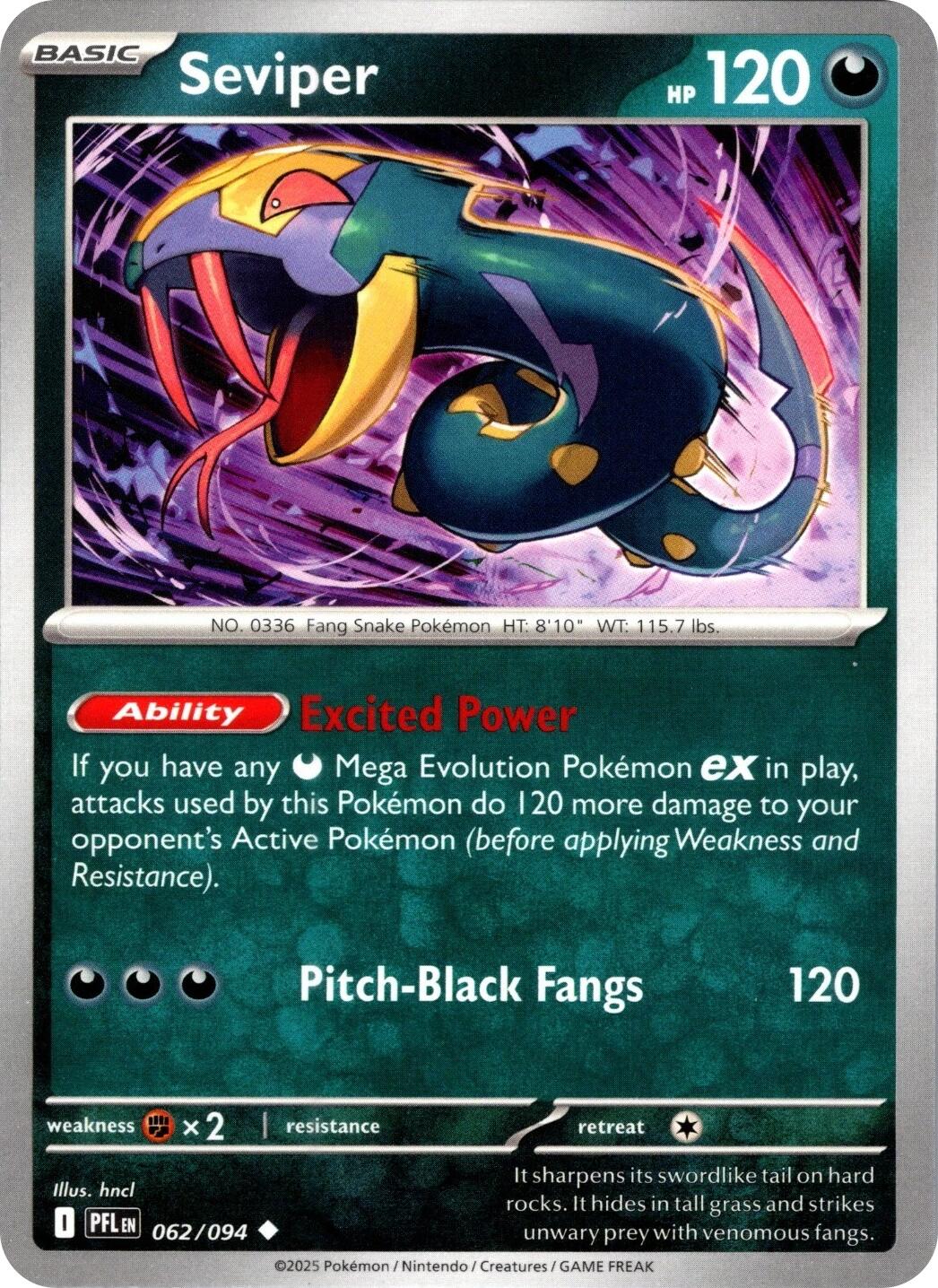 Seviper (062/094) [Mega Evolution: Phantasmal Flames] | Anubis Games and Hobby