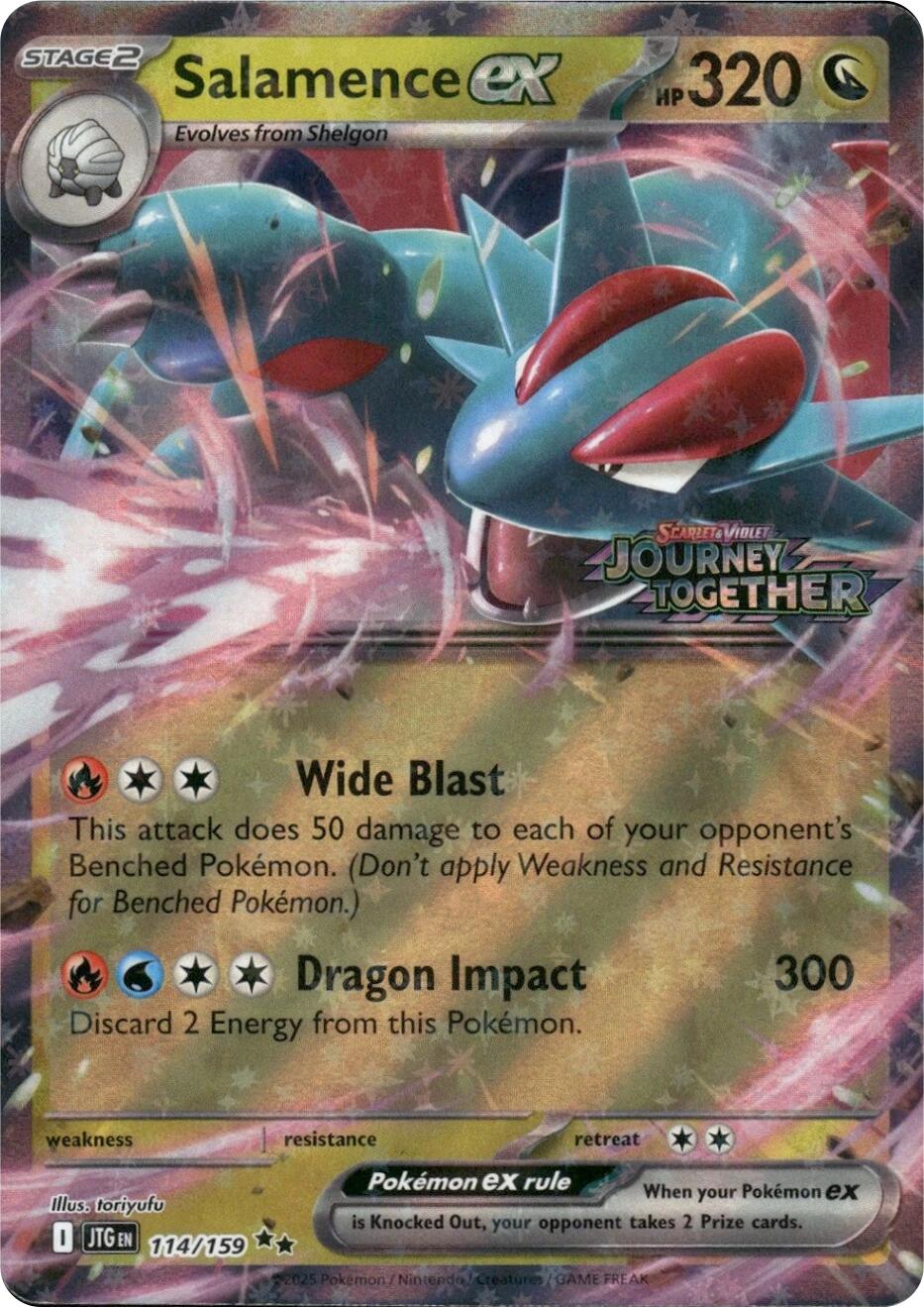 Salamence ex (114/159) (Journey Together Stamped) [Scarlet & Violet: Journey Together] | Anubis Games and Hobby