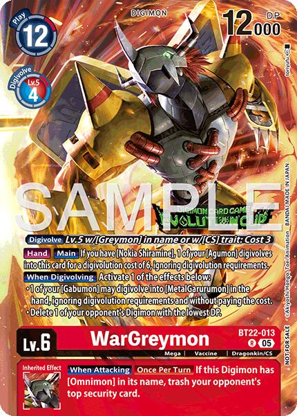 WarGreymon [BT22-013] (Evolution Cup 2025 Vol. 3 Top 4) [Cyber Eden] | Anubis Games and Hobby
