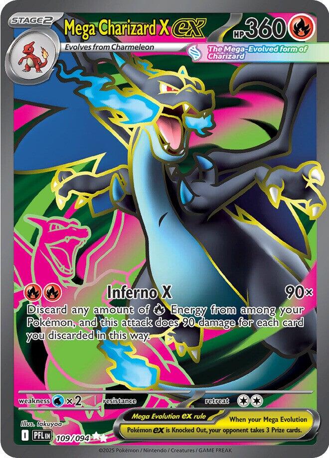 Mega Charizard X ex (109/094) [Mega Evolution: Phantasmal Flames] | Anubis Games and Hobby