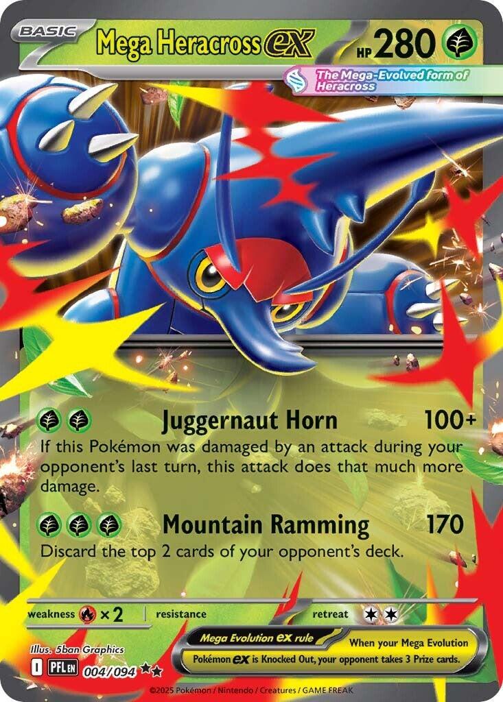 Mega Heracross ex (004/094) [Mega Evolution: Phantasmal Flames] | Anubis Games and Hobby