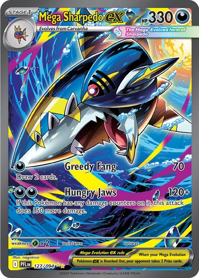 Mega Sharpedo ex (127/094) [Mega Evolution: Phantasmal Flames] | Anubis Games and Hobby