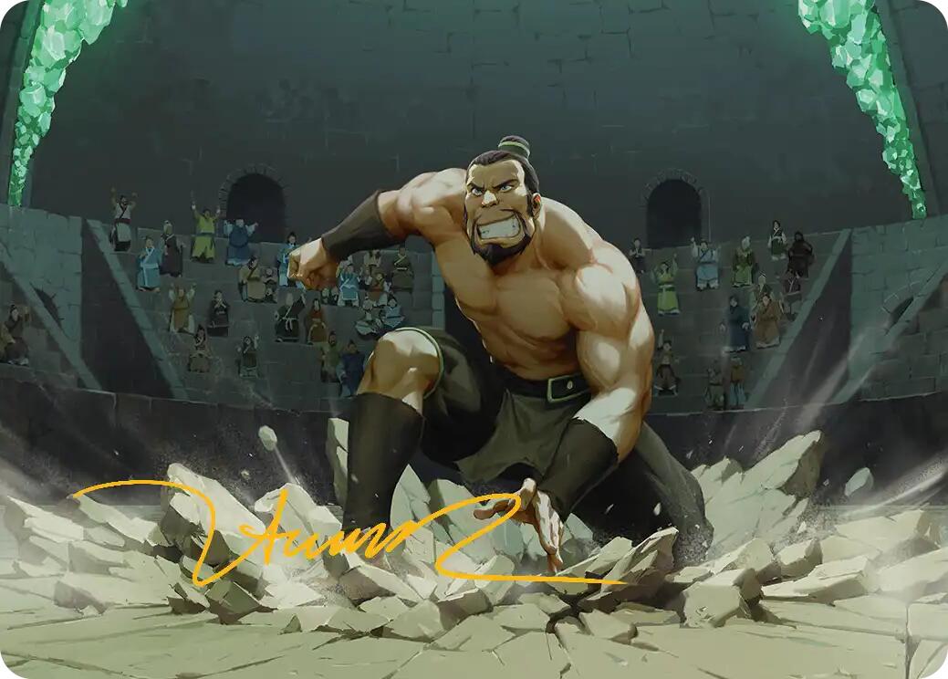 The Boulder, Ready to Rumble Art Card (Gold-Stamped Signature) [Avatar: The Last Airbender Art Series] | Anubis Games and Hobby