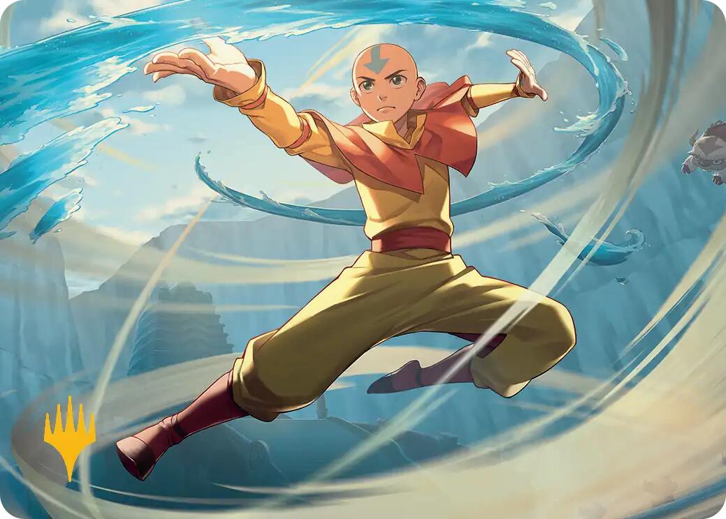 Aang, Swift Savior Art Card (Gold-Stamped Planeswalker Symbol) [Avatar: The Last Airbender Art Series] | Anubis Games and Hobby