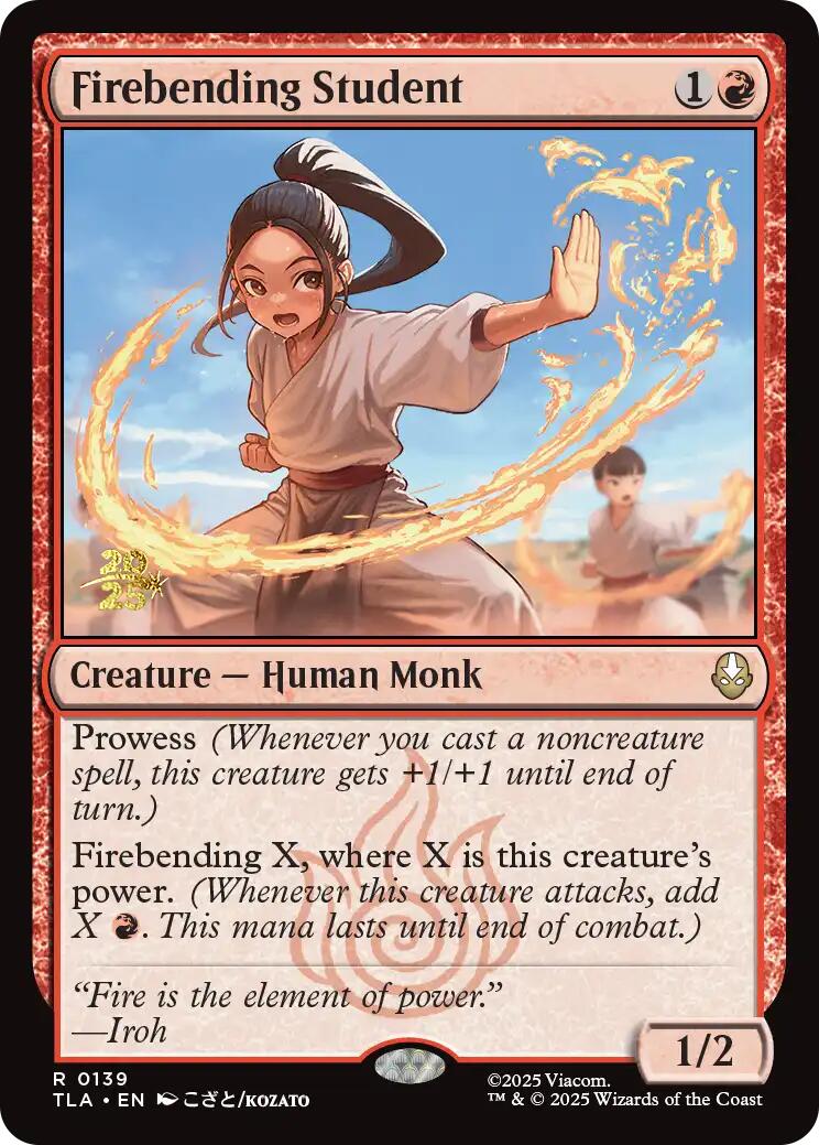 Firebending Student [Avatar: The Last Airbender Prerelease Cards] | Anubis Games and Hobby