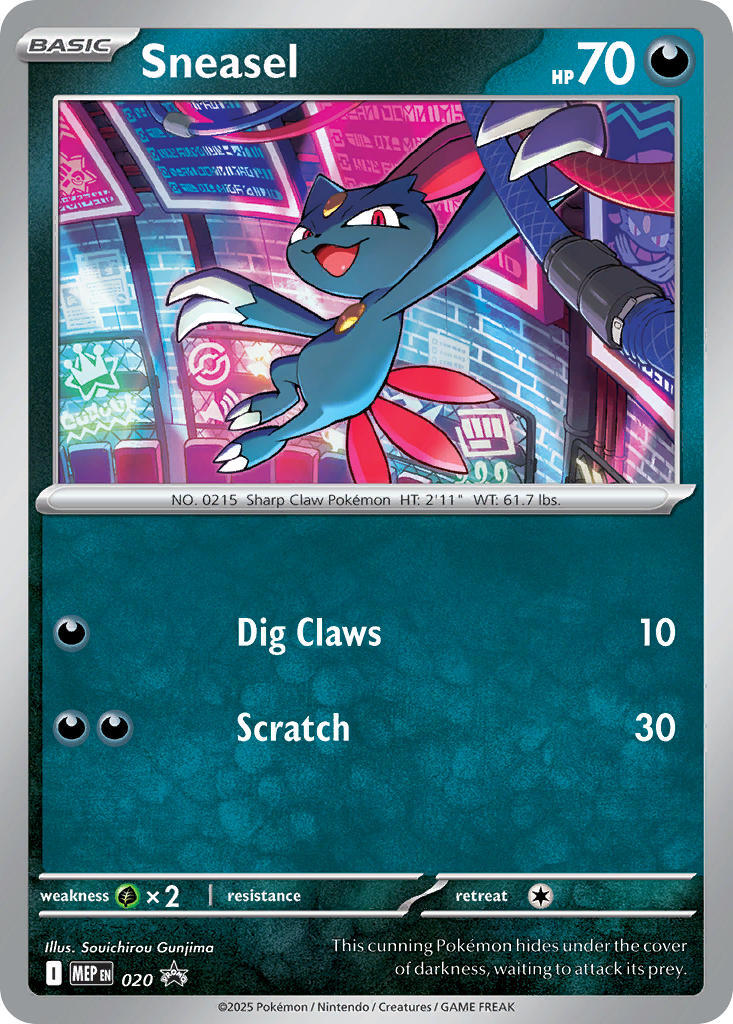 Sneasel (020) (Cosmos Holo) [Mega Evolution Promo] | Anubis Games and Hobby