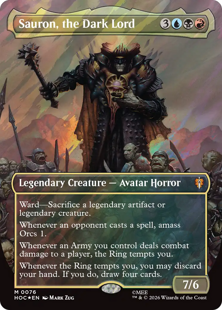 Sauron, the Dark Lord (Borderless) (Surge Foil) [The Hobbit] | Anubis Games and Hobby