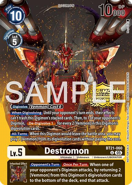 Destromon [BT21-060] (Championship 25-26 Season 2 Tamers Pack) [World Convergence] | Anubis Games and Hobby