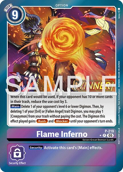 Flame Inferno [P-219] (Official Store Tournament 2026 Vol. 1 Winner) [Promotional Cards] | Anubis Games and Hobby