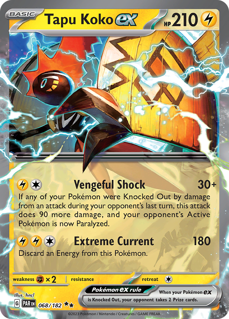 Tapu Koko ex (068/182) [Scarlet & Violet: Paradox Rift] | Anubis Games and Hobby