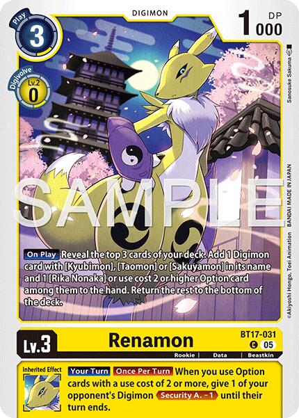 Renamon [BT17-031] (Alternate Art) [Starter Deck: Amethyst Mandala Advanced Deck Set] | Anubis Games and Hobby